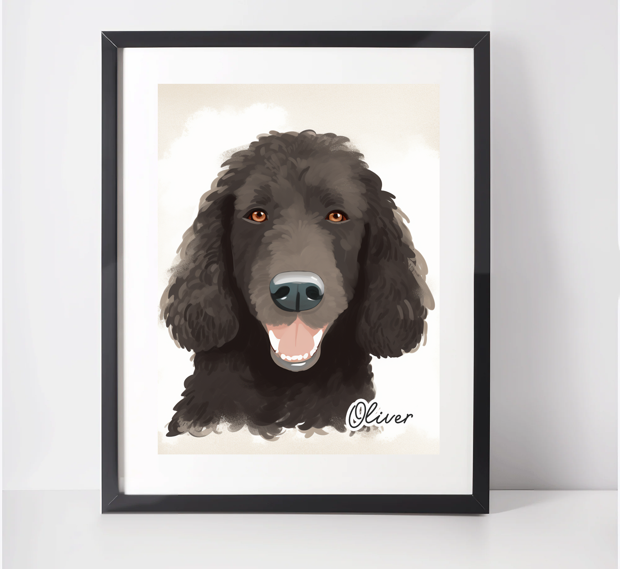 Personalised Irish Water Spaniel Art Print