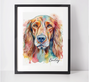 Personalised Irish Setter Art Print