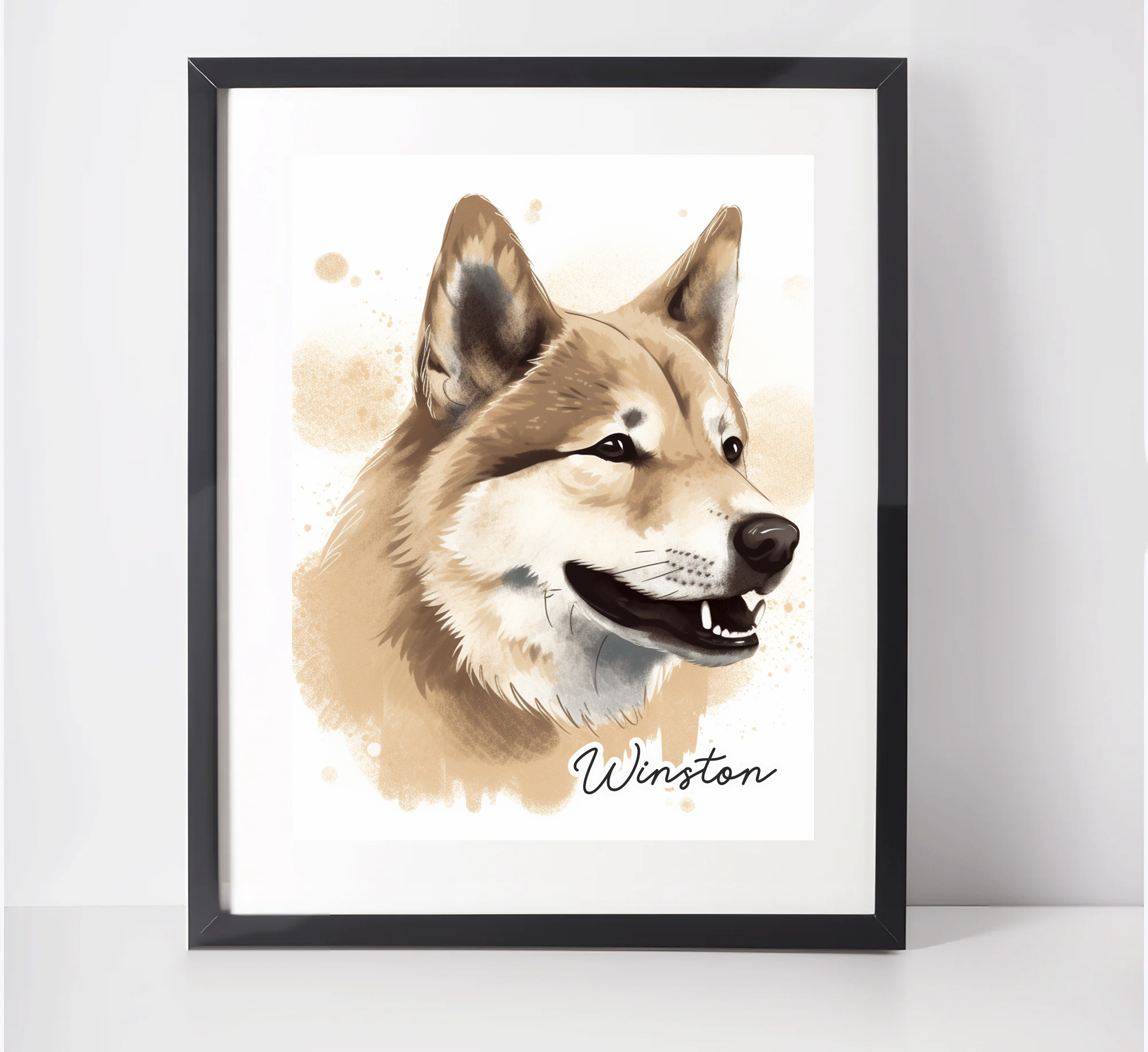 Personalised Japanese Akita Art Print