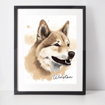 Personalised Japanese Akita Art Print