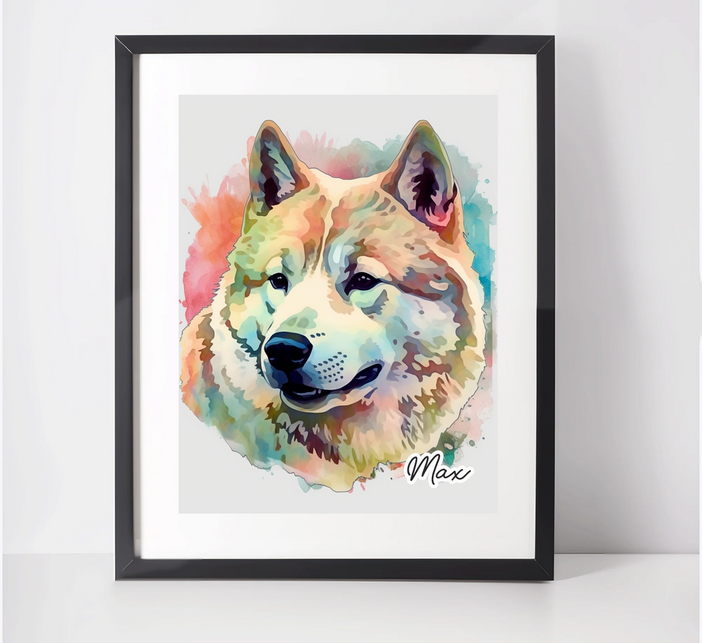 Personalised Japanese Akita Art Print