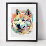 Personalised Japanese Akita Art Print