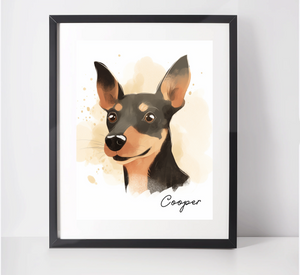 Personalised Manchester Terrier Art Print