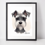 Personalised Miniature Schnauzer Art Print
