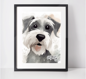 Personalised Miniature Schnauzer Art Print