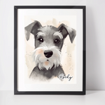 Personalised Miniature Schnauzer Art Print