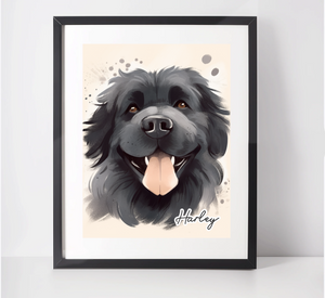 Personalised Newfoundland Art Print