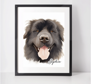 Personalised Newfoundland Art Print