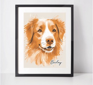 Personalised Nova Scotia Duck Tolling Retriever Art Print