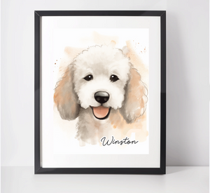 Personalised Poodle Art Print