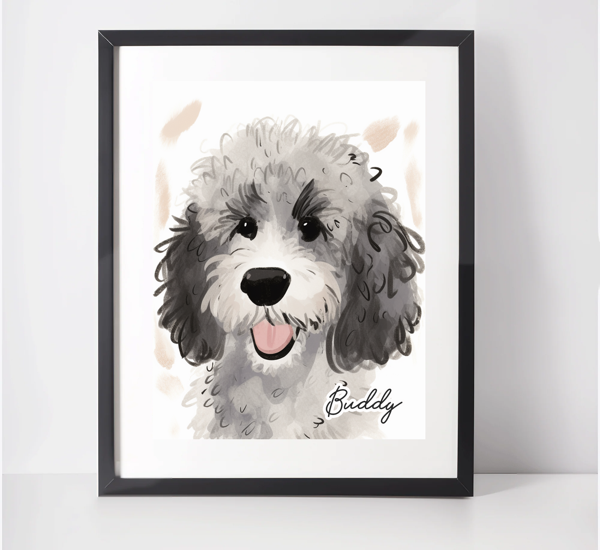 Personalised Poodle Art Print