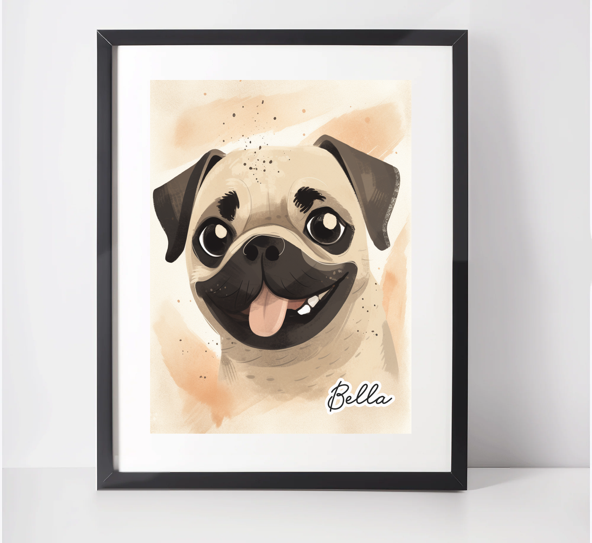 Personalised Pug Art Print