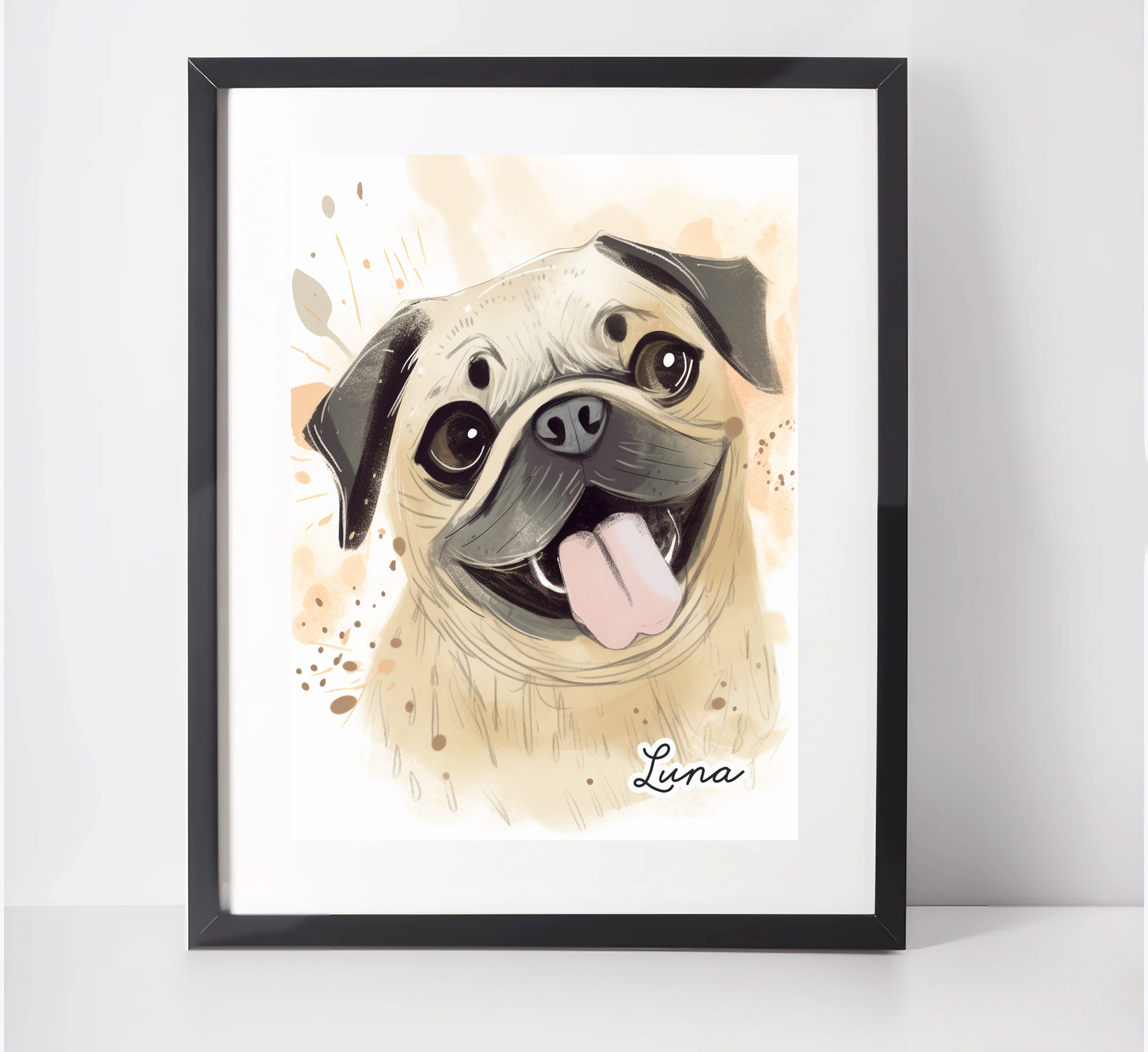 Personalised Pug Art Print