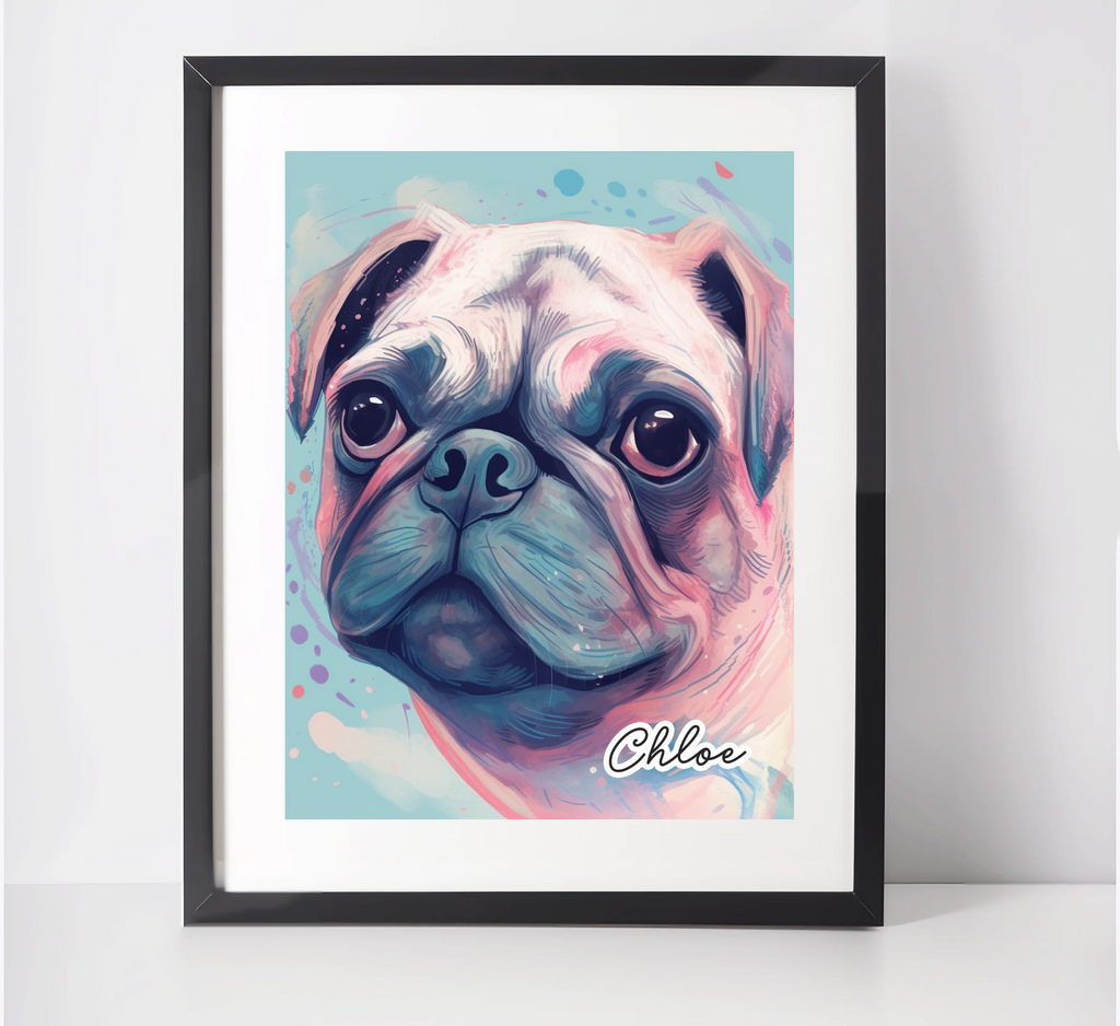 Personalised Pug Art Print