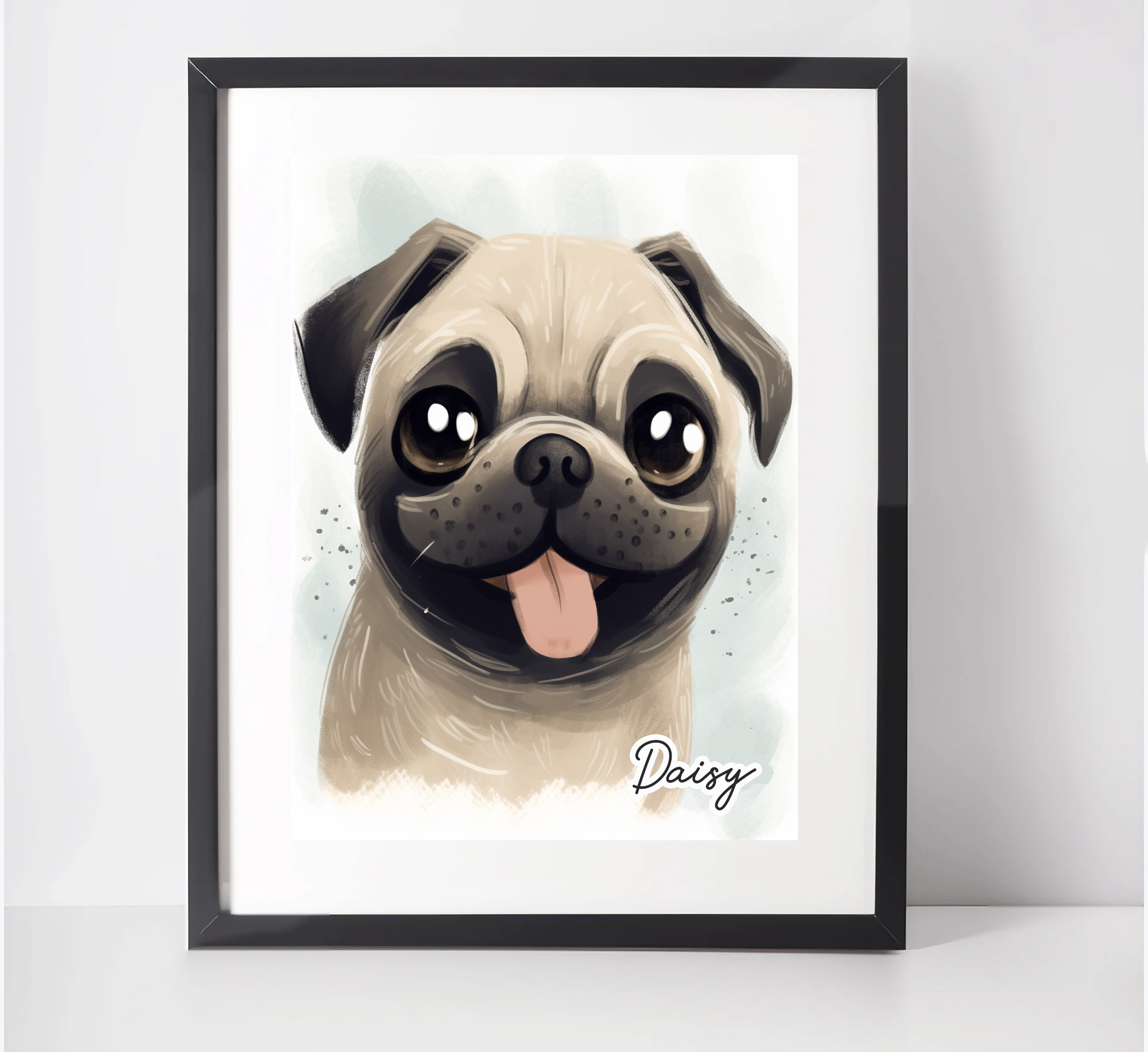 Personalised Pug Art Print