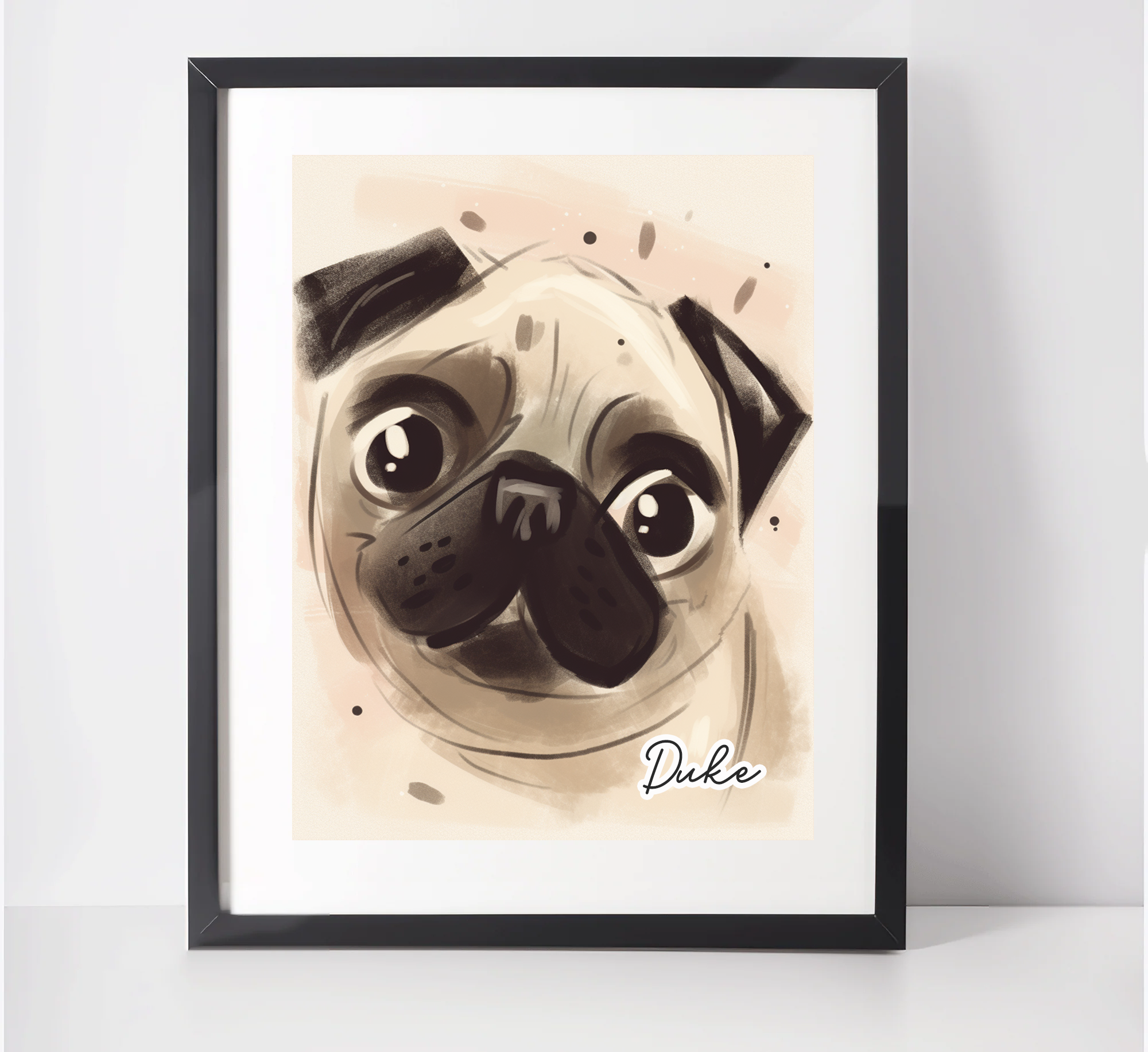 Personalised Pug Art Print