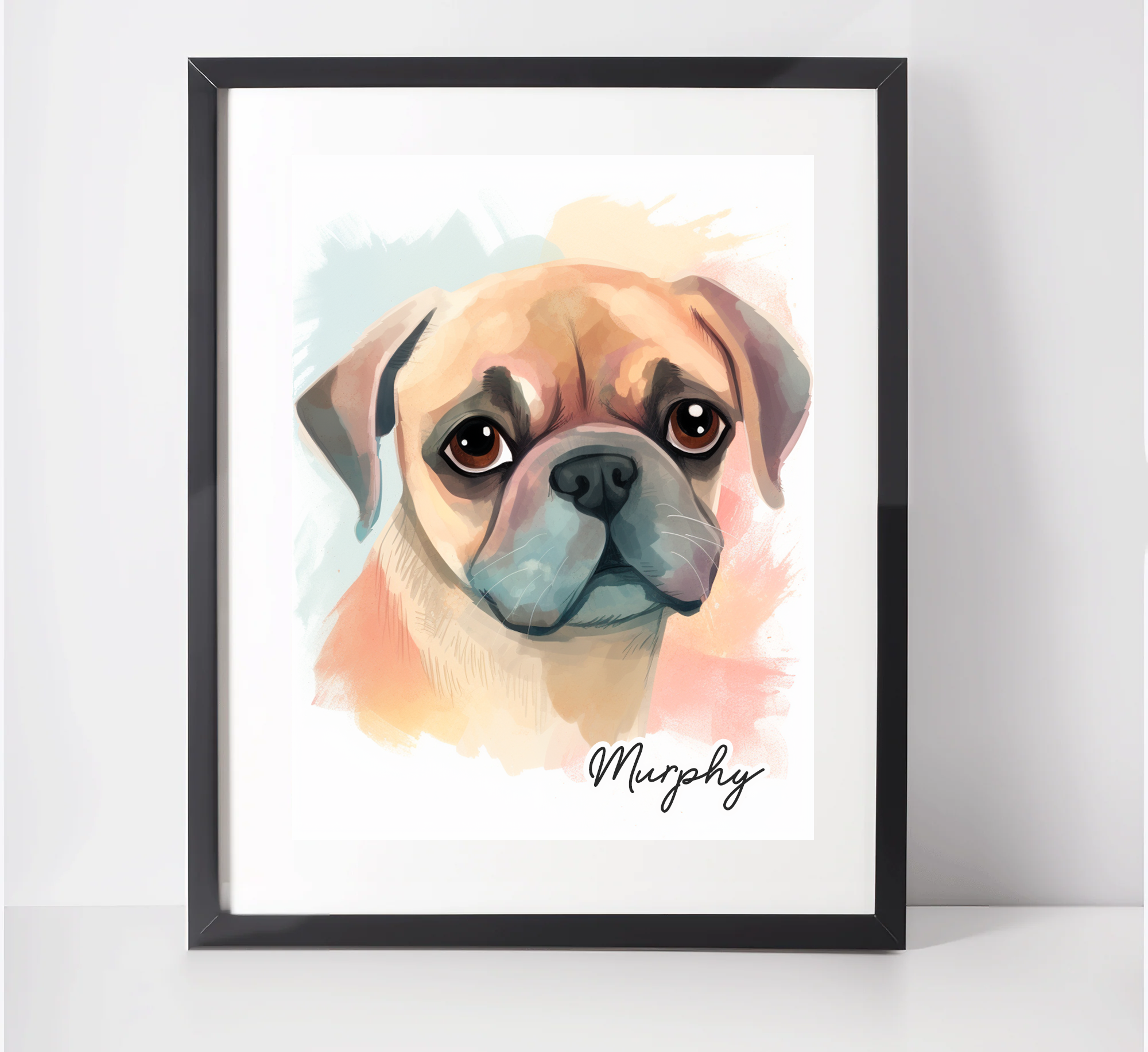 Personalised Puggle Art Print