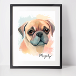 Personalised Puggle Art Print
