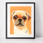 Personalised Puggle Art Print