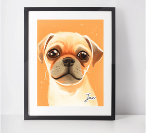 Personalised Puggle Art Print