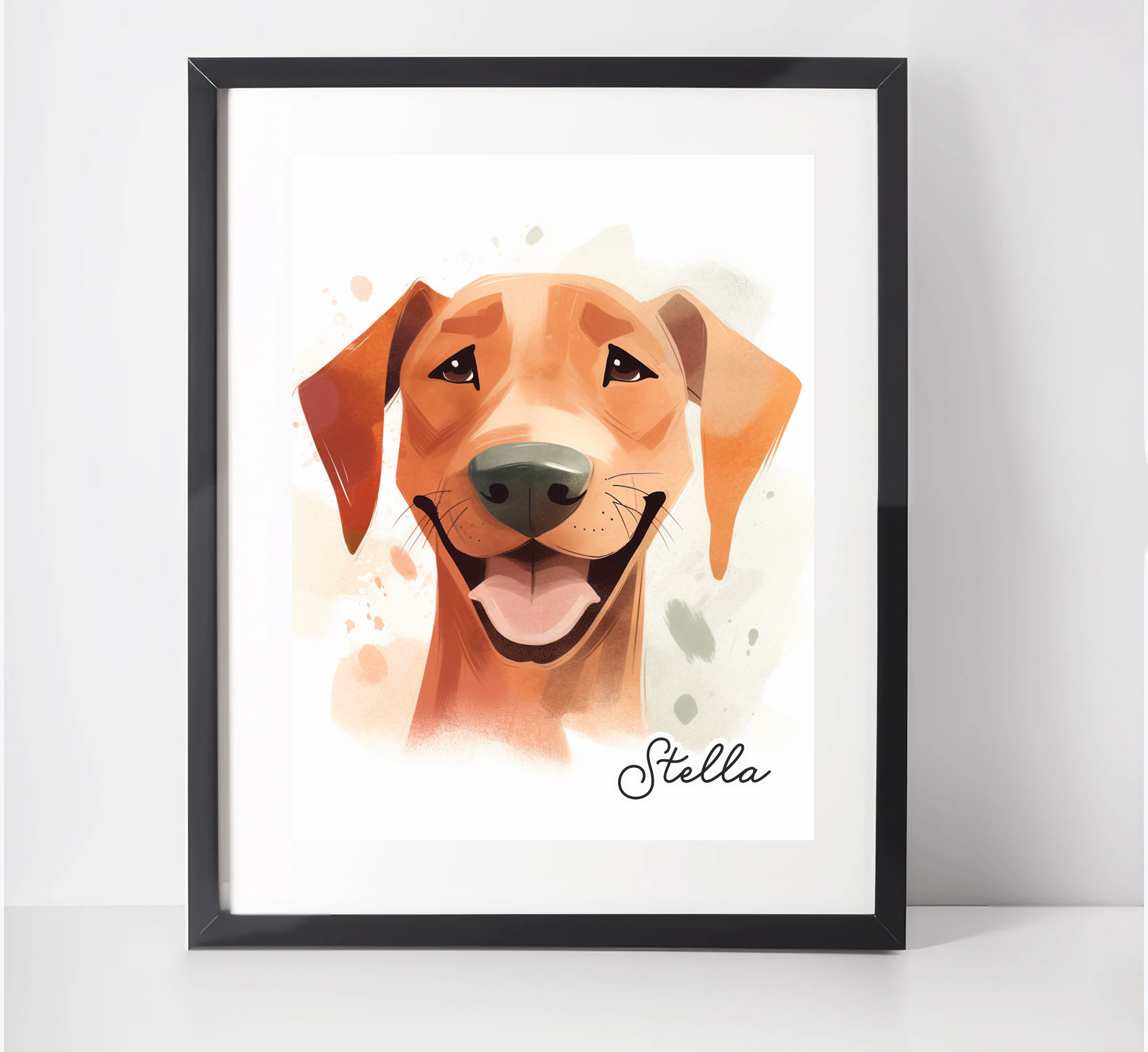 Personalised Rhodesian Ridgeback Art Print