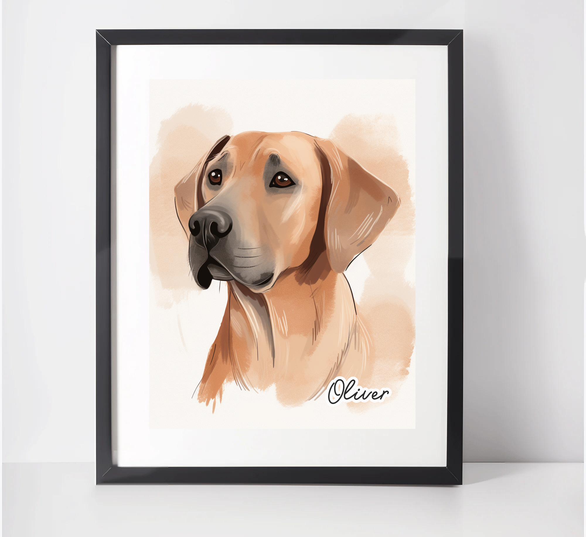 Personalised Rhodesian Ridgeback Art Print