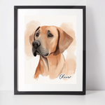 Personalised Rhodesian Ridgeback Art Print
