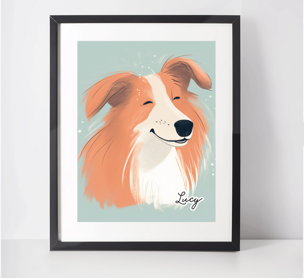 Personalised  Rough Collie Art Print