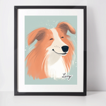 Personalised  Rough Collie Art Print