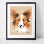 Personalised Shetland Sheepdog Art Print