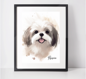 Personalised Shih Tzu Art Print