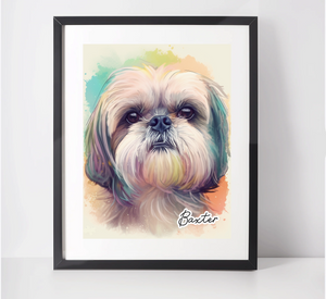 Personalised Shih Tzu Art Print