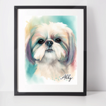 Personalised Shih Tzu Art Print