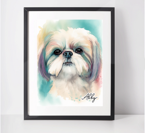 Personalised Shih Tzu Art Print