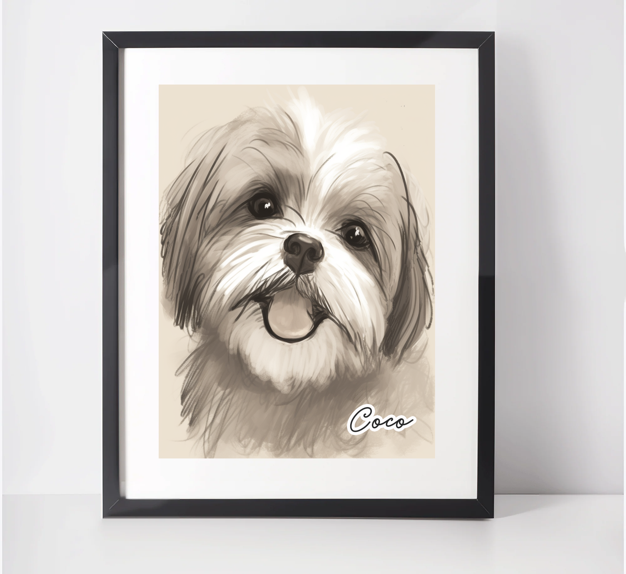 Personalised Shih Tzu Art Print