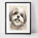 Personalised Shih Tzu Art Print