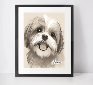 Personalised Shih Tzu Art Print
