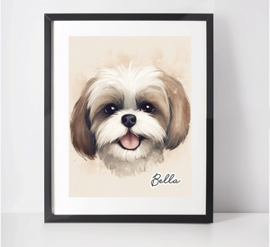 Personalised Shih Tzu Art Print