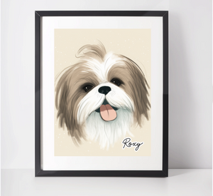 Personalised Shih Tzu Art Print