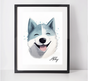 Personalised Siberian Husky Art Print