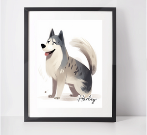 Personalised Siberian Husky Art Print