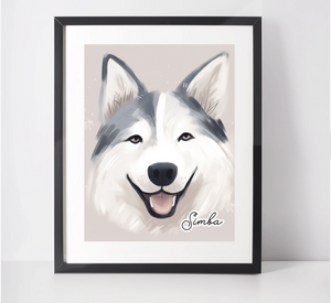 Personalised Siberian Husky Art Print