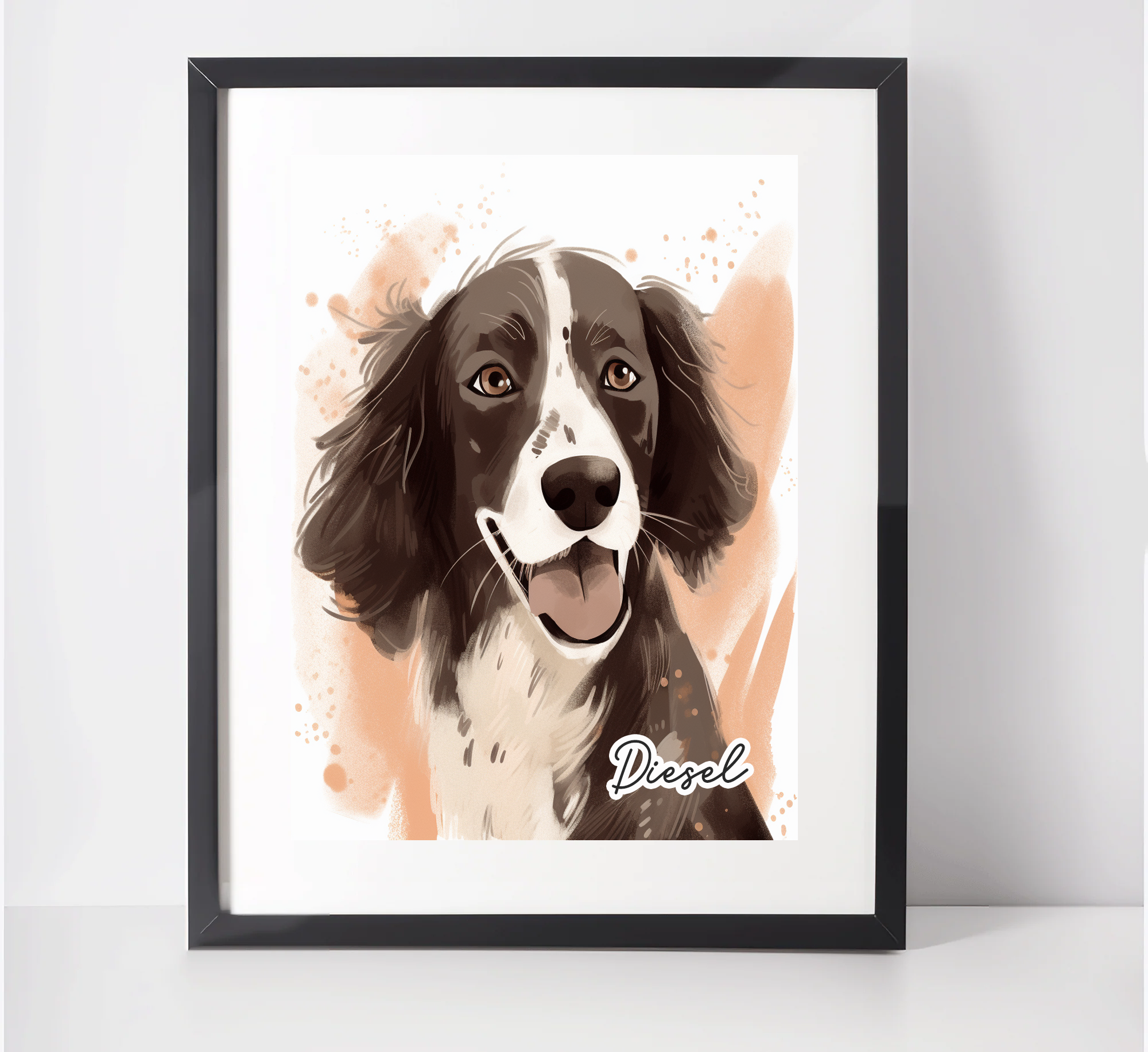 Personalised Springer Spaniel Art Print