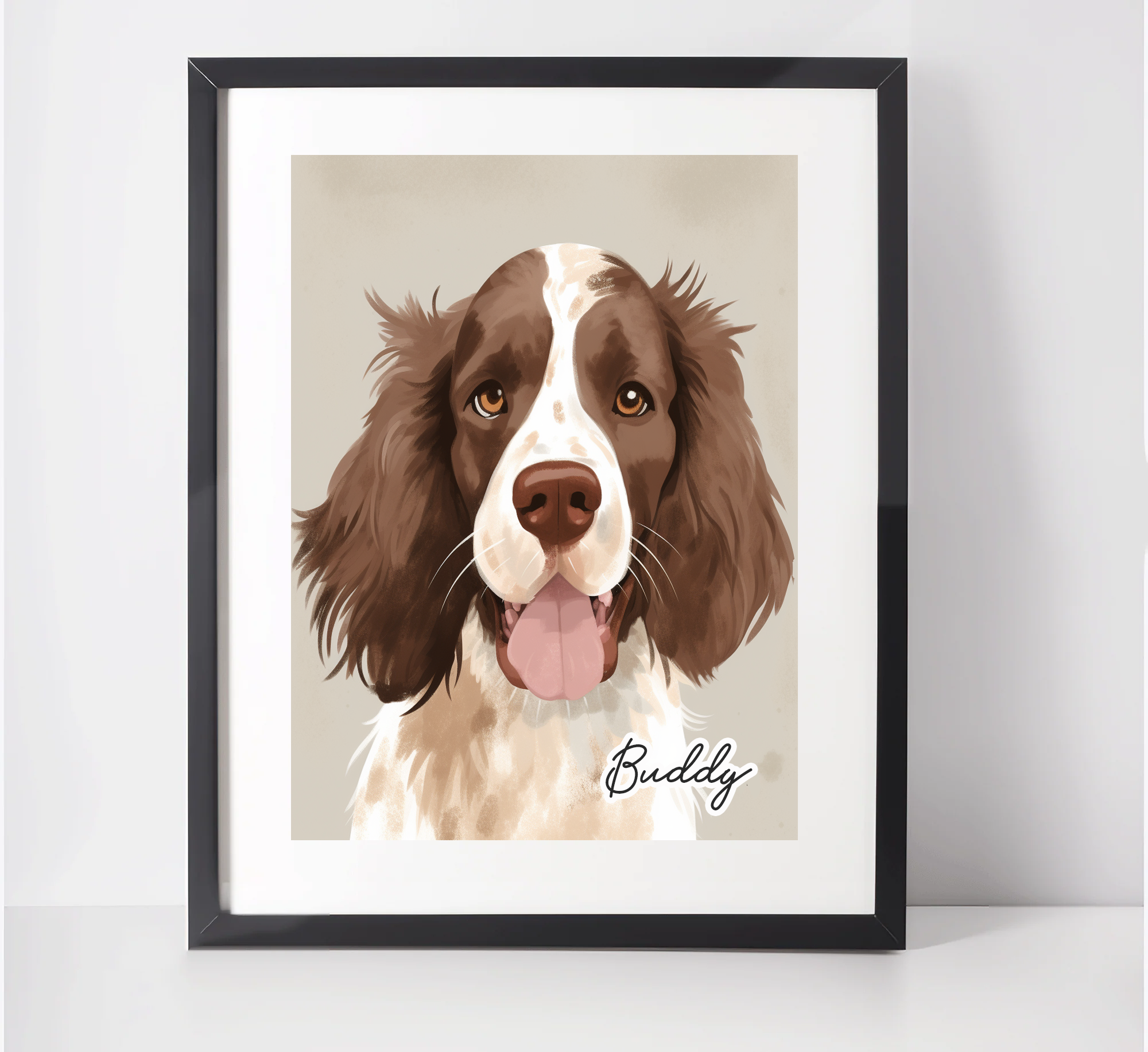 Personalised Springer Spaniel Art Print