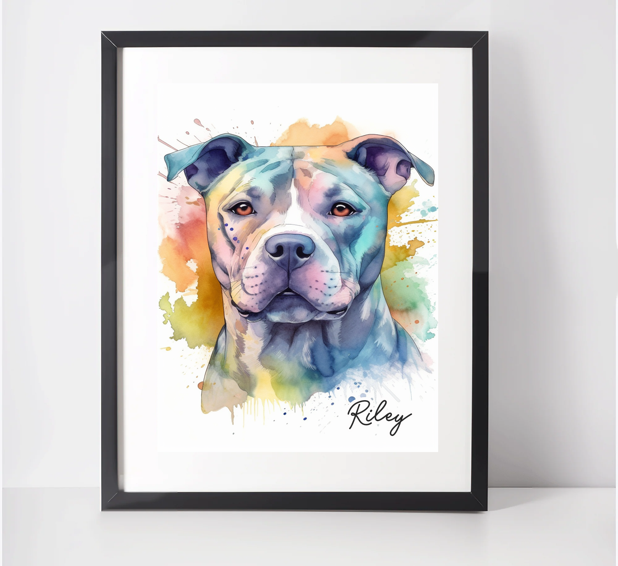 Personalised Staffordshire Bull Terrier Art Print