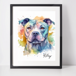 Personalised Staffordshire Bull Terrier Art Print