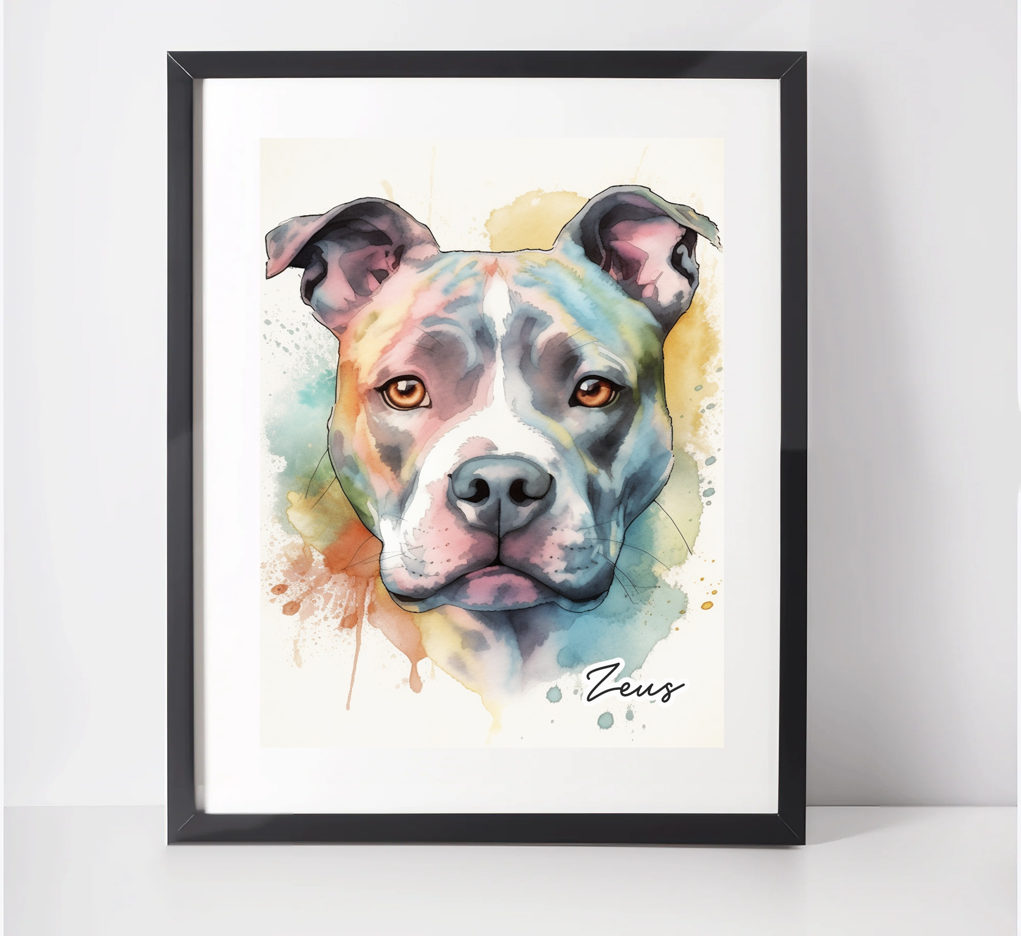 Personalised Staffordshire Bull Terrier Art Print