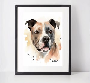 Personalised Staffordshire Bull Terrier Art Print