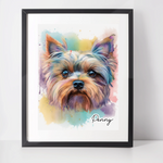 Personalised Yorkshire Terrier Art Print