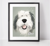 Personalised Old English Sheepdog Art Print